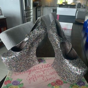 Jeffrey Campbell glittery platforms